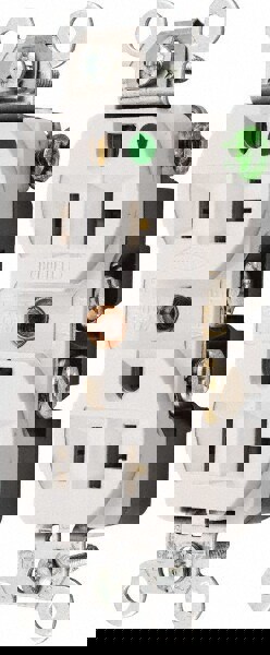 Straight Blade Duplex Receptacle: NEMA 5-20R, 20 Amps, Self-Grounding